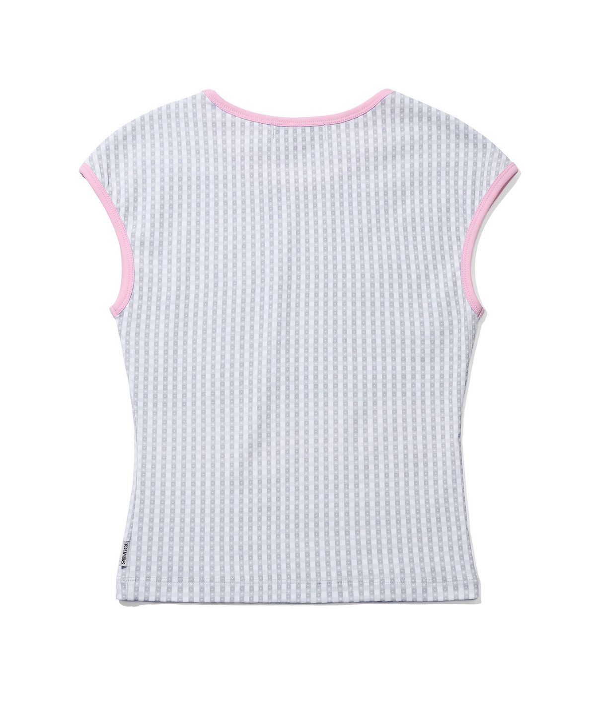 유희(YOUHEE) CHECK STAR PATTERN T-SHIRTS_WHITE