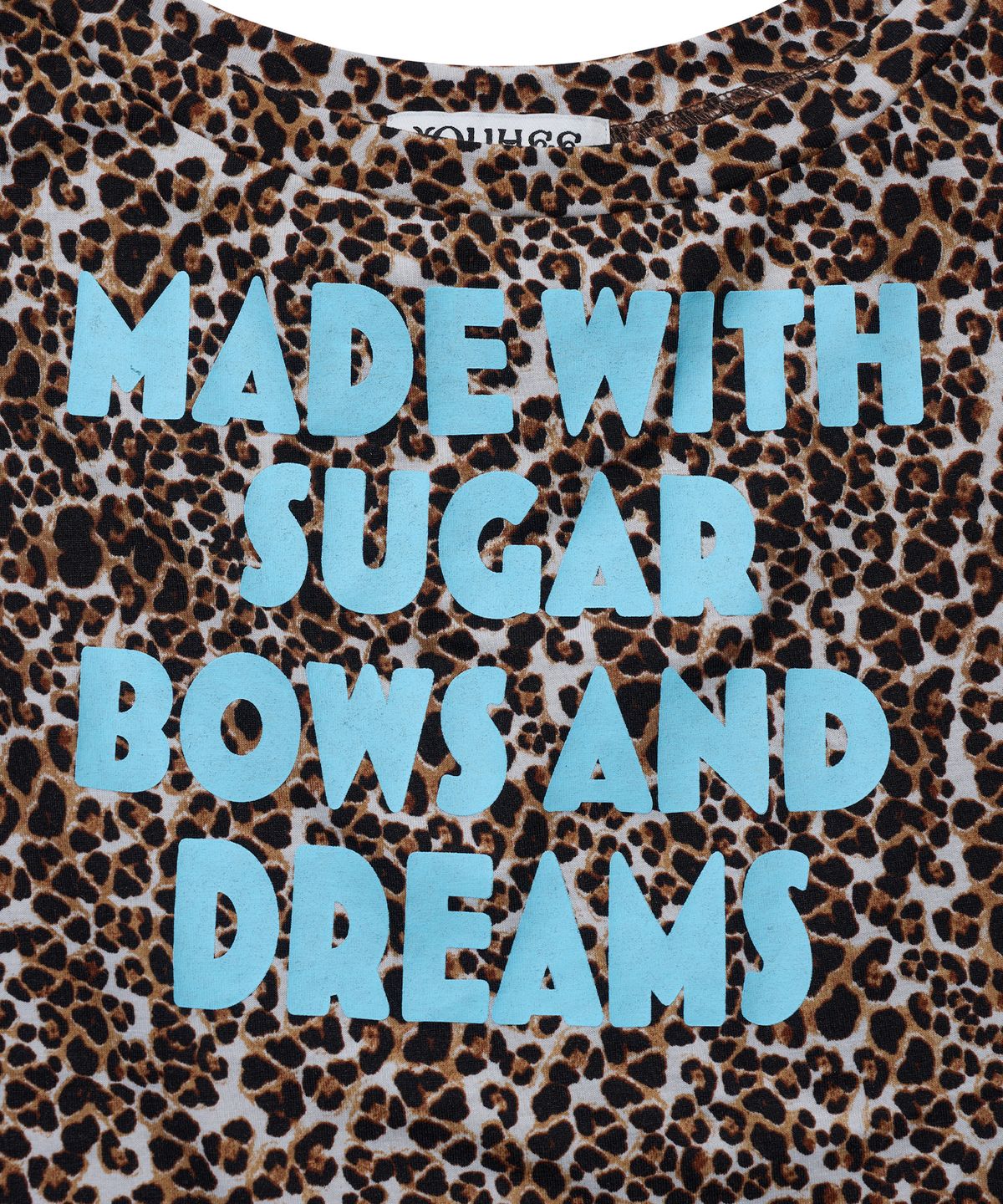 유희(YOUHEE) LEOPARD LETTERING T-SHIRTS_BROWN