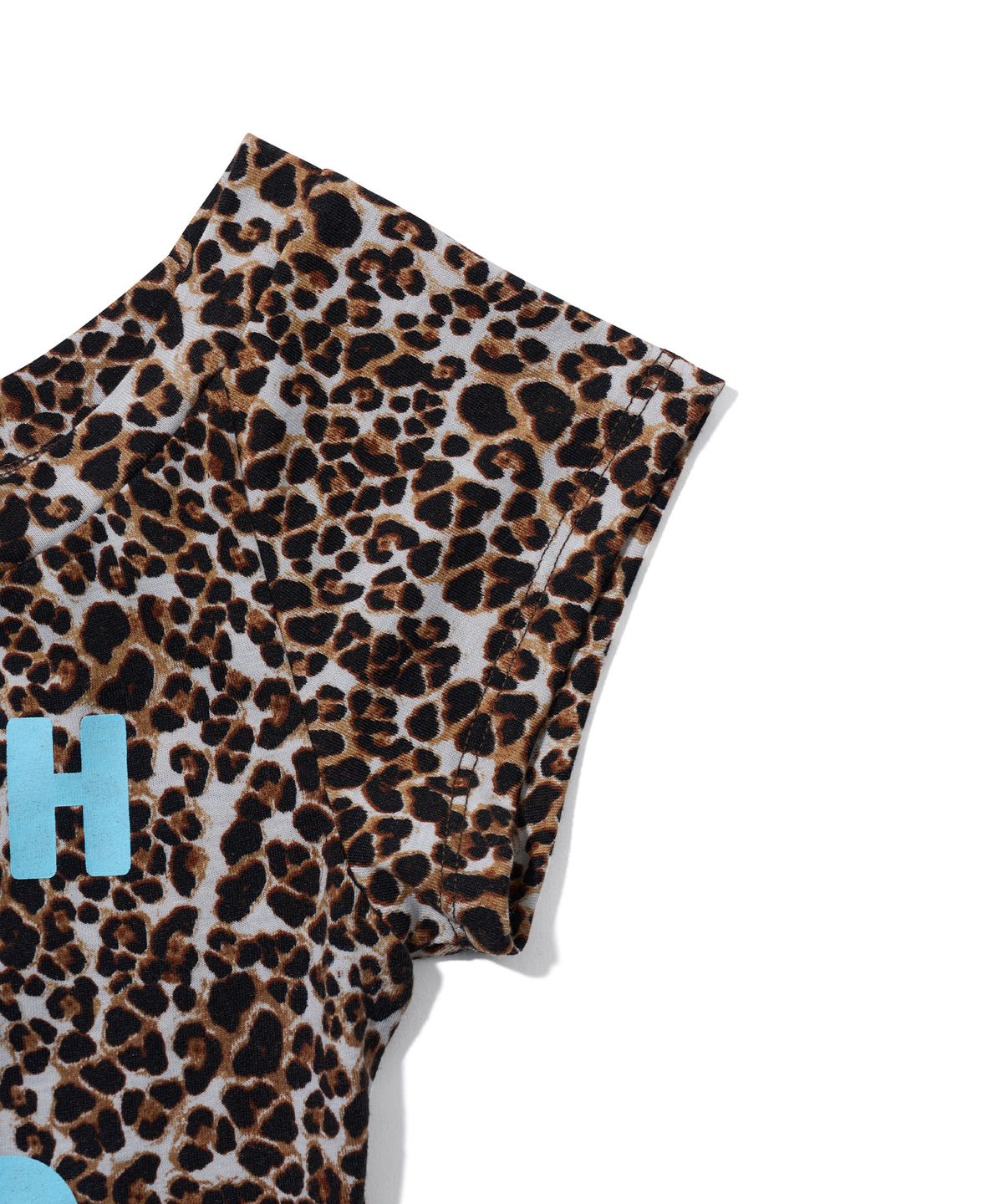 유희(YOUHEE) LEOPARD LETTERING T-SHIRTS_BROWN