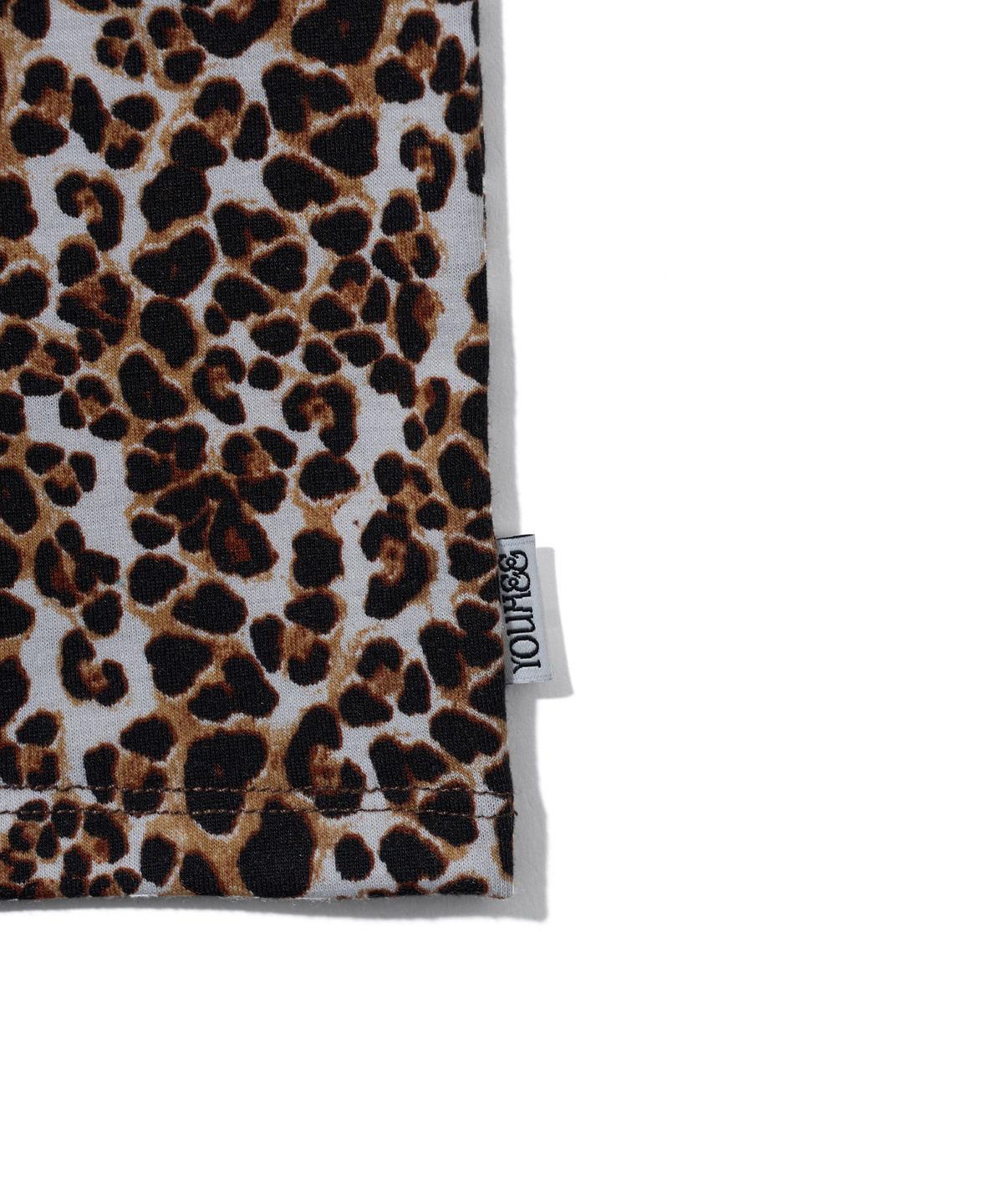 유희(YOUHEE) LEOPARD LETTERING T-SHIRTS_BROWN