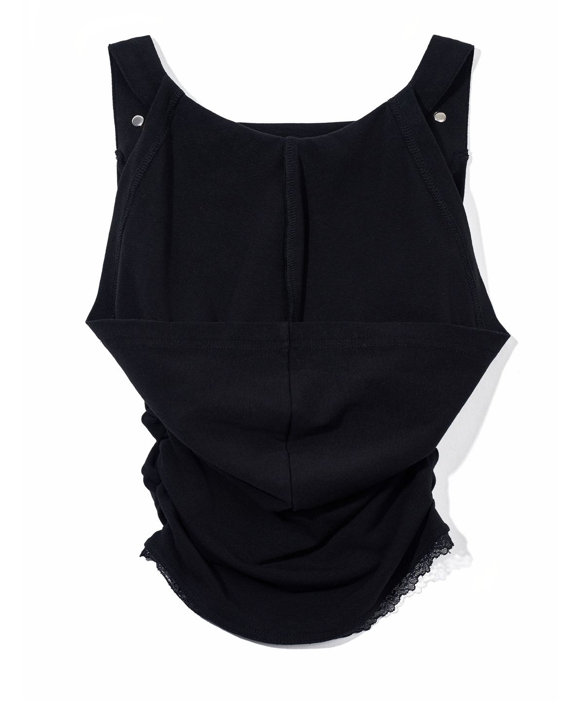 유희(YOUHEE) HALTER HOODIE SLEEVELESS_BLACK