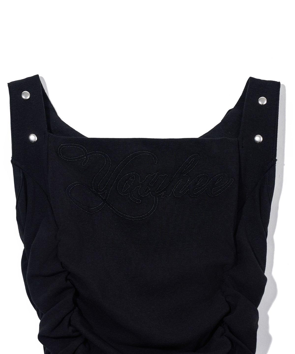유희(YOUHEE) HALTER HOODIE SLEEVELESS_BLACK