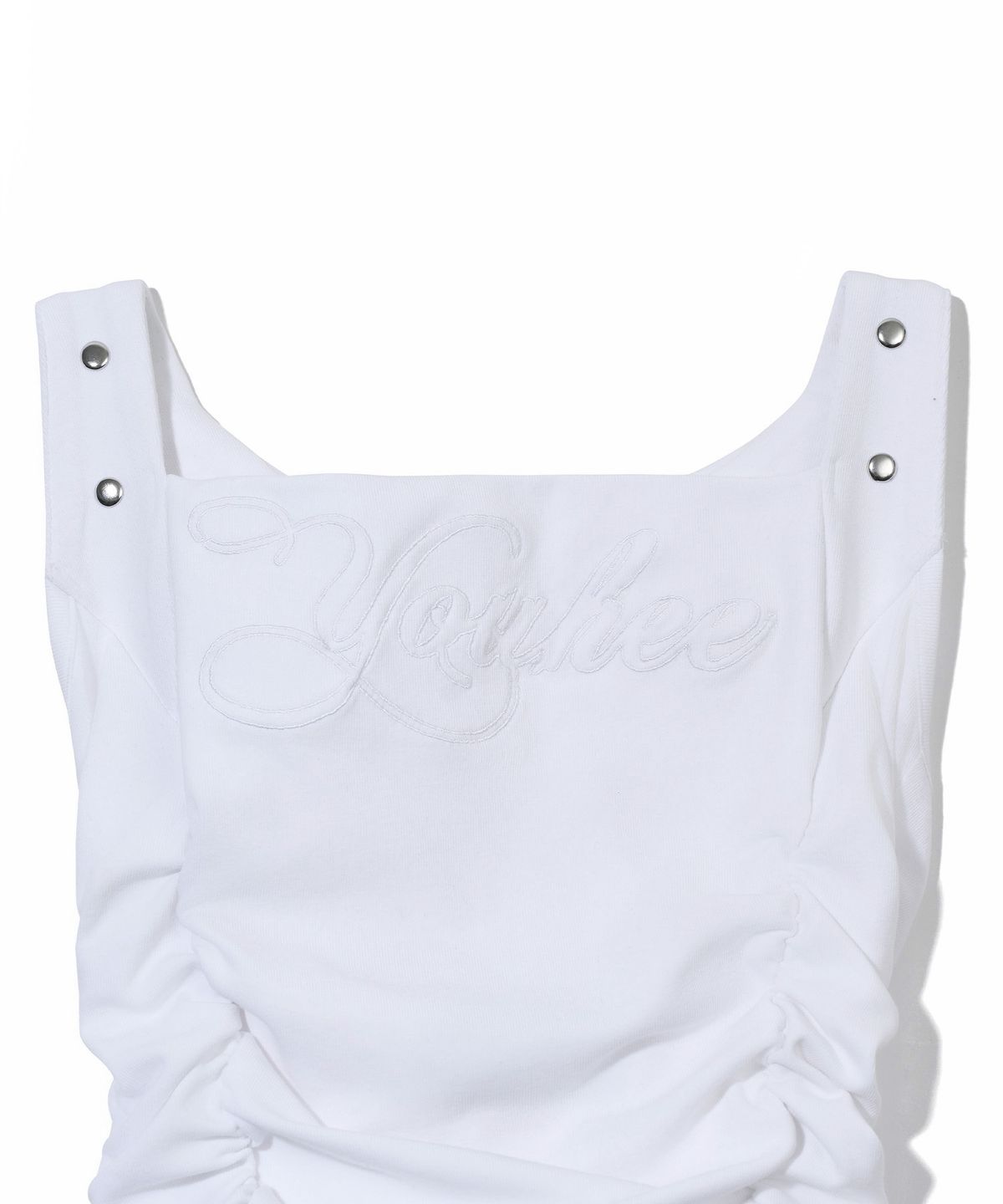 유희(YOUHEE) HALTER HOODIE SLEEVELESS_WHITE