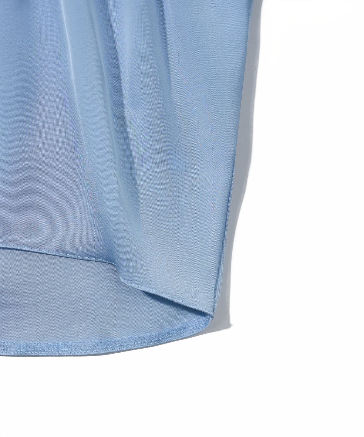 유희(YOUHEE) RIBBON LACE SHIRRING BLOUSE LIGHT_BLUE