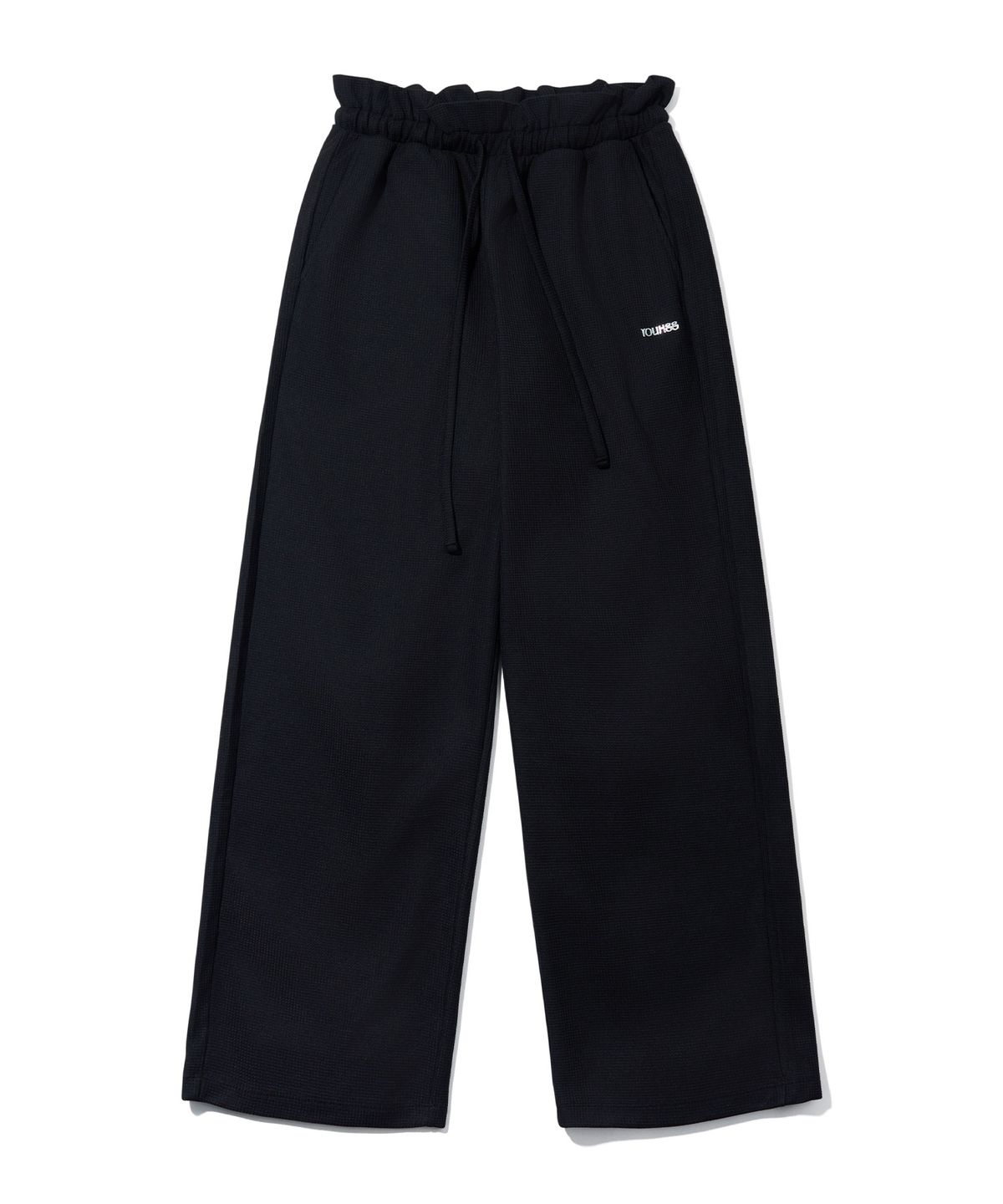 유희(YOUHEE) FRILL BANDING WIDE PANTS_BLACK