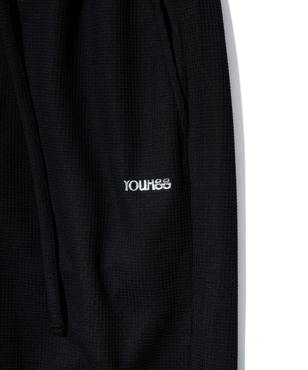 유희(YOUHEE) FRILL BANDING WIDE PANTS_BLACK