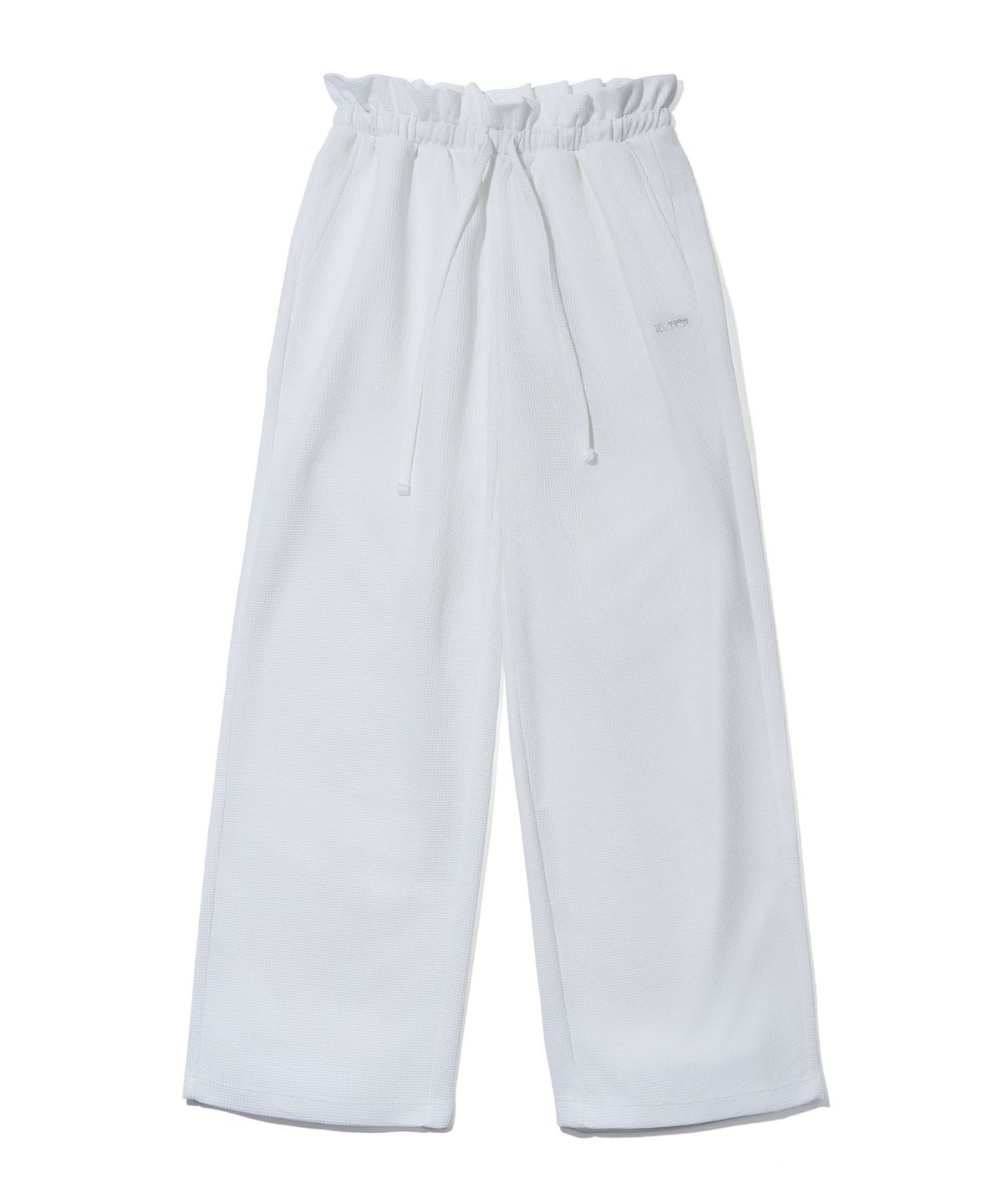유희(YOUHEE) FRILL BANDING WIDE PANTS_WHITE