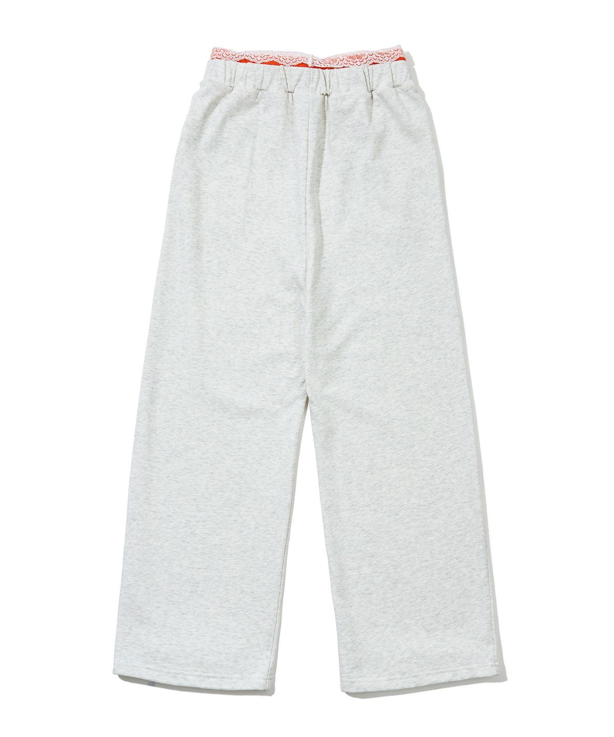 유희(YOUHEE) LACE LAYERED JERSEY PANTS_MELANGE GREY