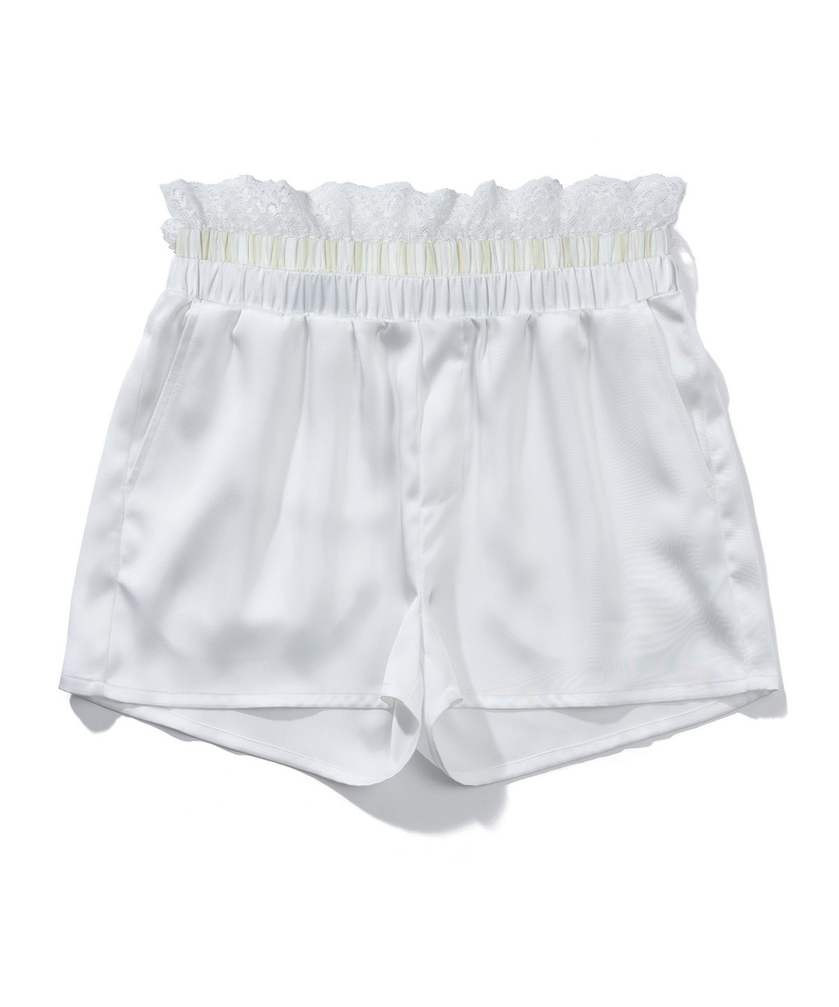 유희(YOUHEE) LACE LAYERED SHORTS_WHITE