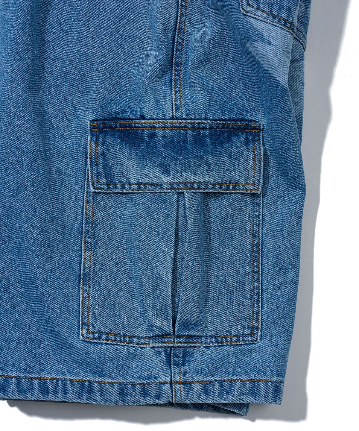 유희(YOUHEE) LAYERED BERMUDA PANTS_BLUE
