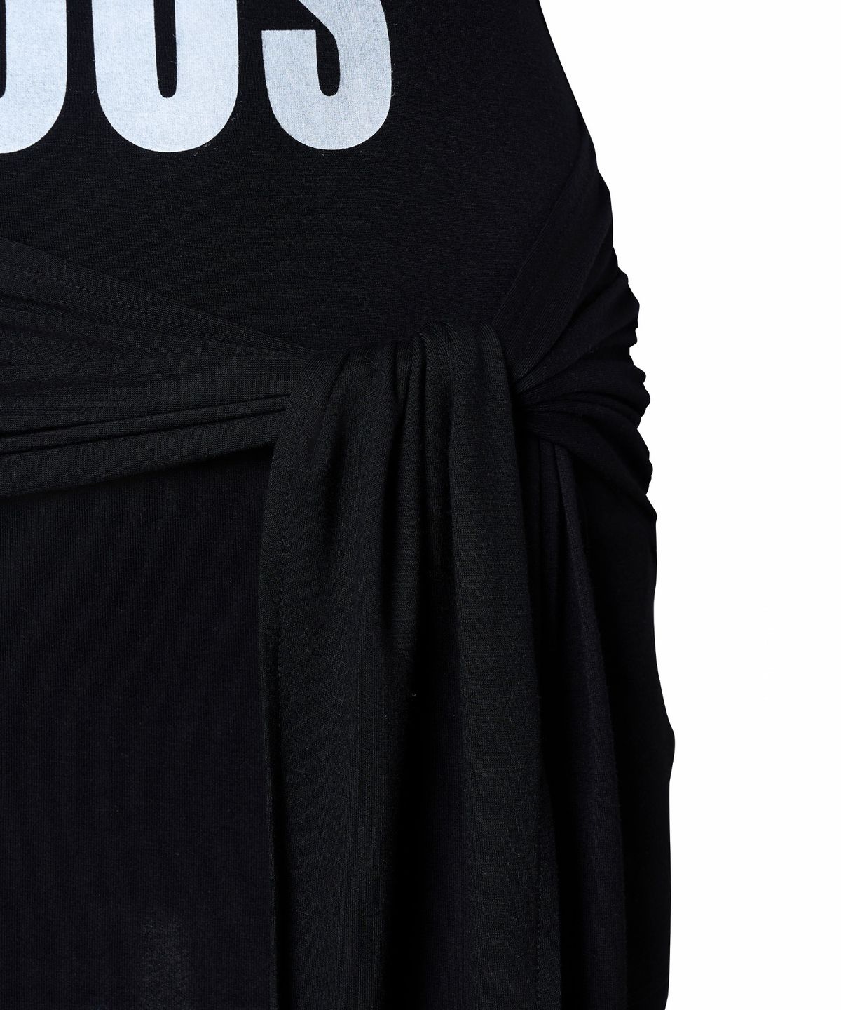 유희(YOUHEE) LETTERING WRAP DRESS_BLACK