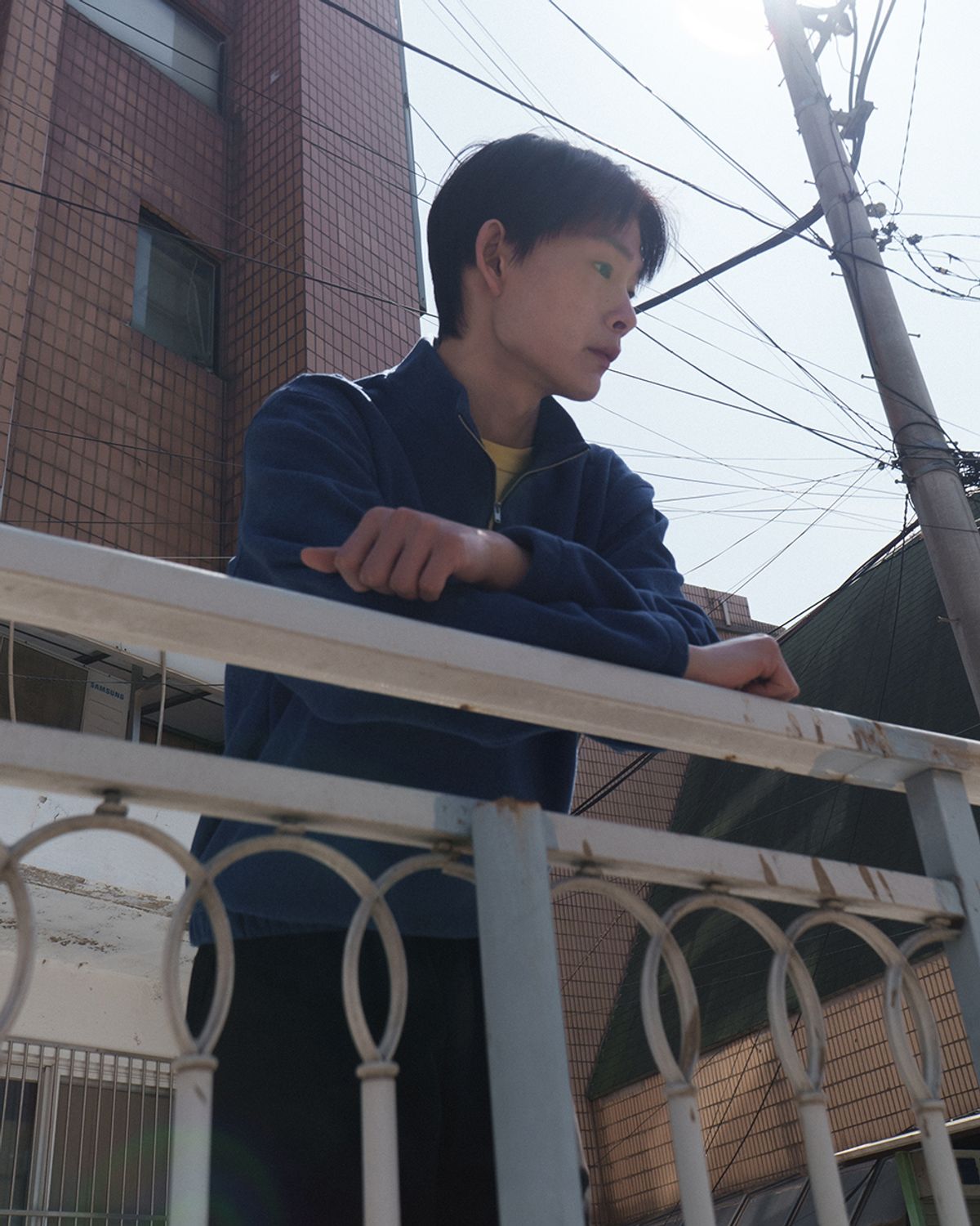 사일런트실러블(SILENTSYLLABLE) Field mid zip pullover / Ink Blue
