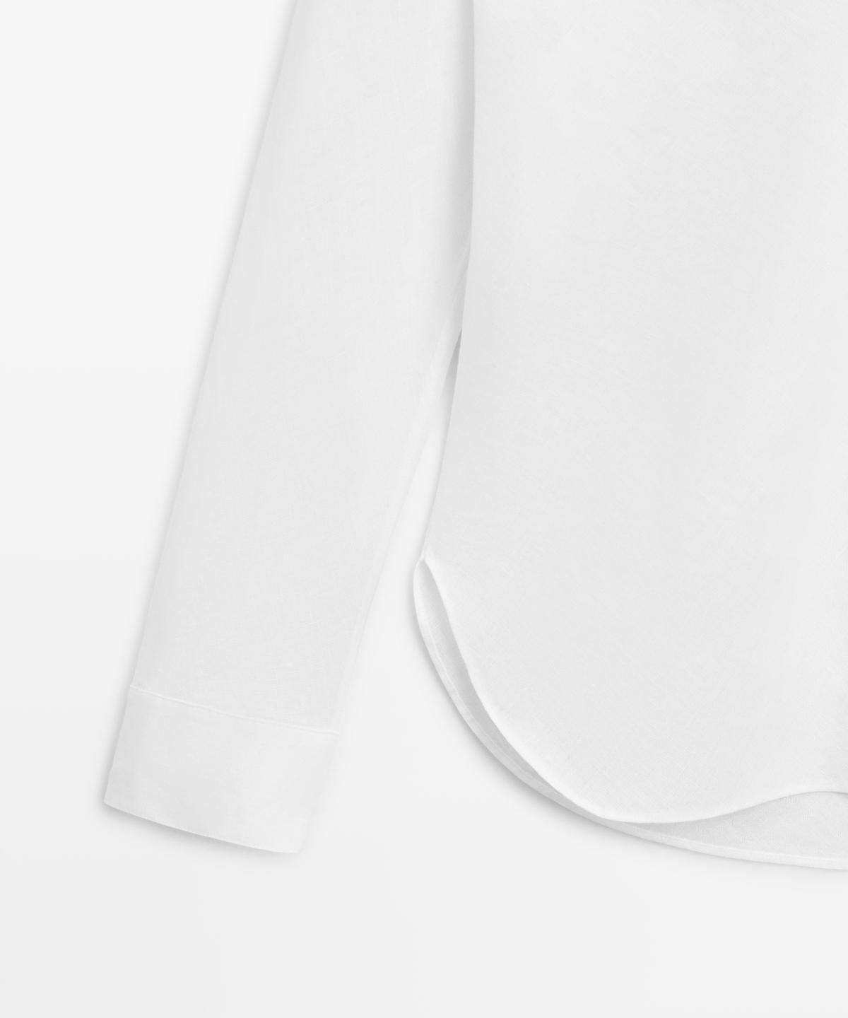 마시모두띠(MASSIMO DUTTI) 100% 린넨 스탠드 칼라 셔츠