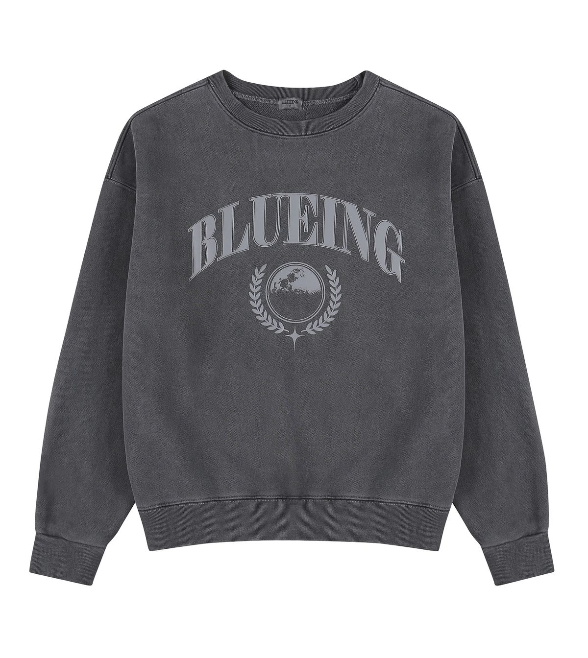블루잉(BLUEING) LAUREL SCOTCH GRAPHIC PIGMENT SWEATSHIRT