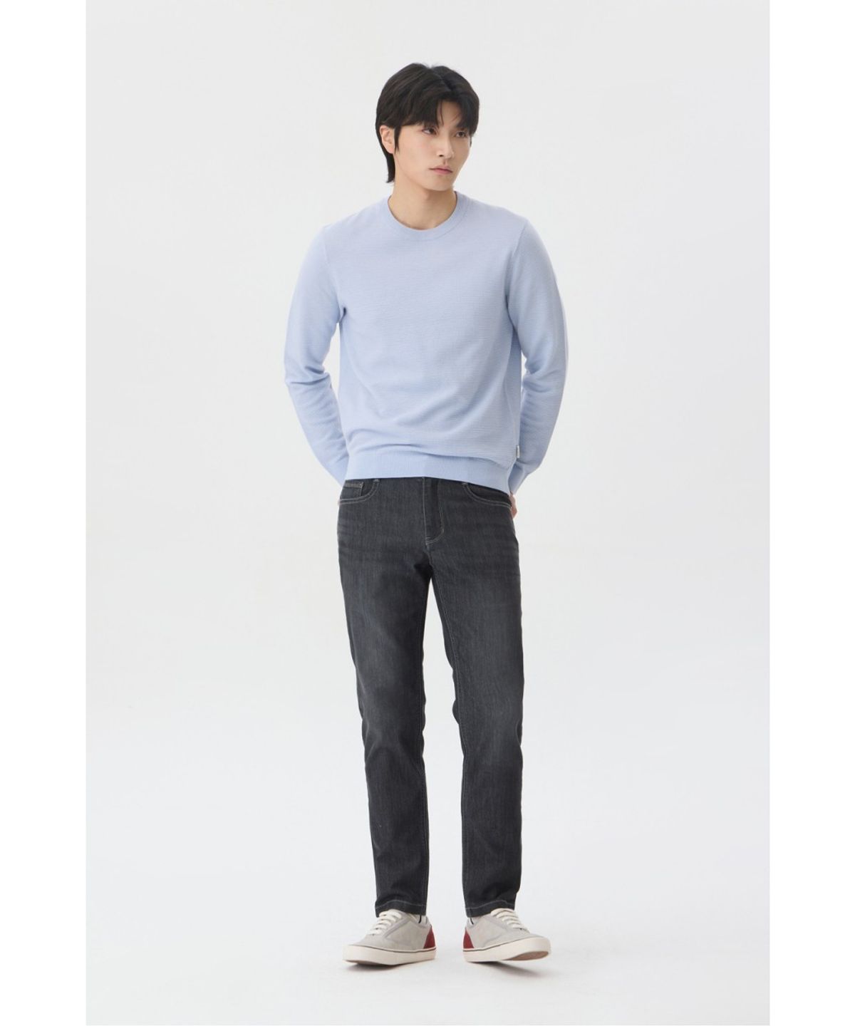 브렌우드(BRENTWOOD) [에센셜스] 워셔블 라운드넥 스웨터 BRWAS26151BUL