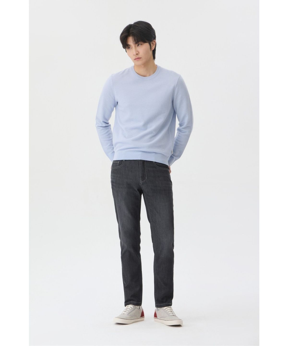 브렌우드(BRENTWOOD) [에센셜스] 워셔블 라운드넥 스웨터 BRWAS26151BUL