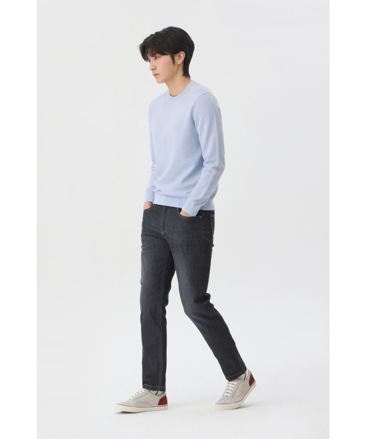 브렌우드(BRENTWOOD) [에센셜스] 워셔블 라운드넥 스웨터 BRWAS26151BUL