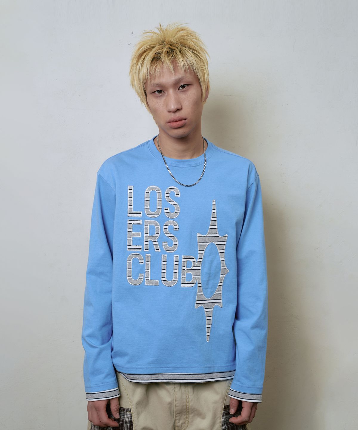 루저스클럽(LOSERS CLUB) 로고 레이어드 긴팔티셔츠 블루