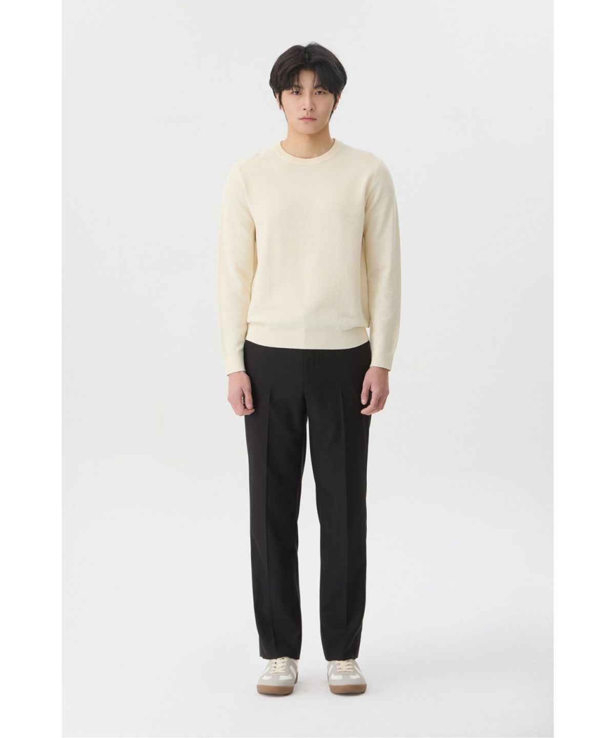 브렌우드(BRENTWOOD) [에센셜스] 워셔블 라운드넥 스웨터 BRWAS26151IVX
