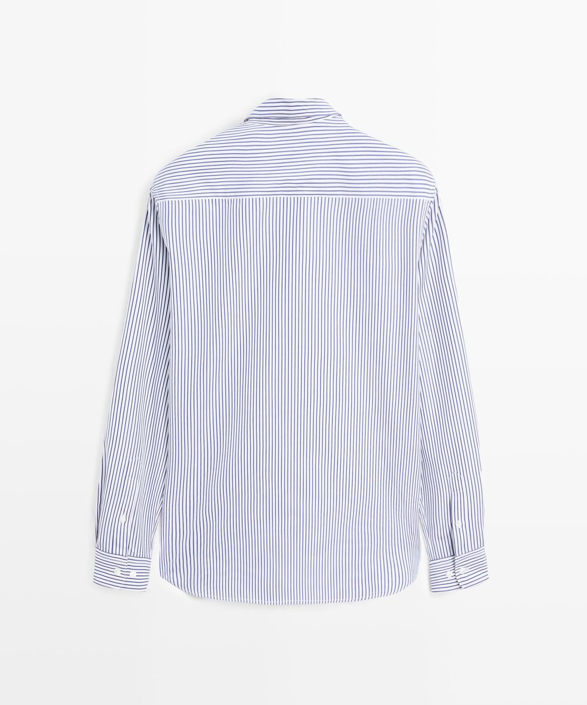 마시모두띠(MASSIMO DUTTI) 100% 코튼 레귤러핏 스트라이프 셔츠