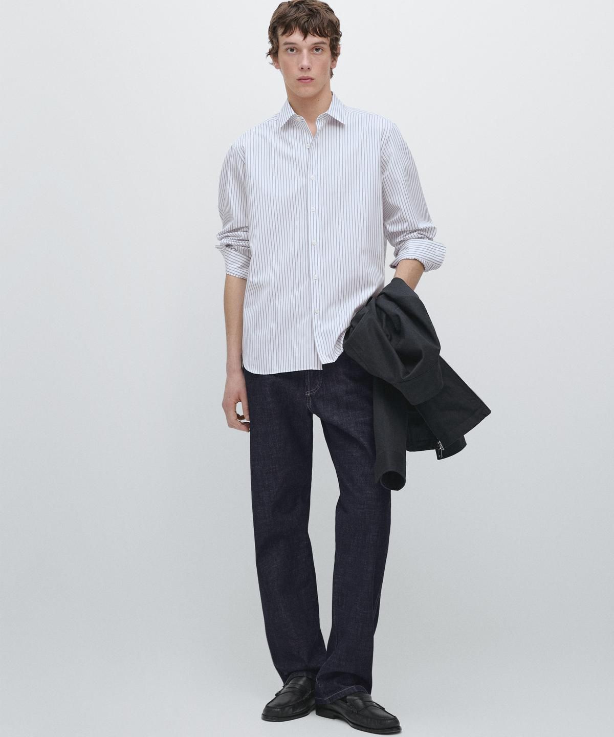 마시모두띠(MASSIMO DUTTI) 레귤러핏 스트라이프 셔츠