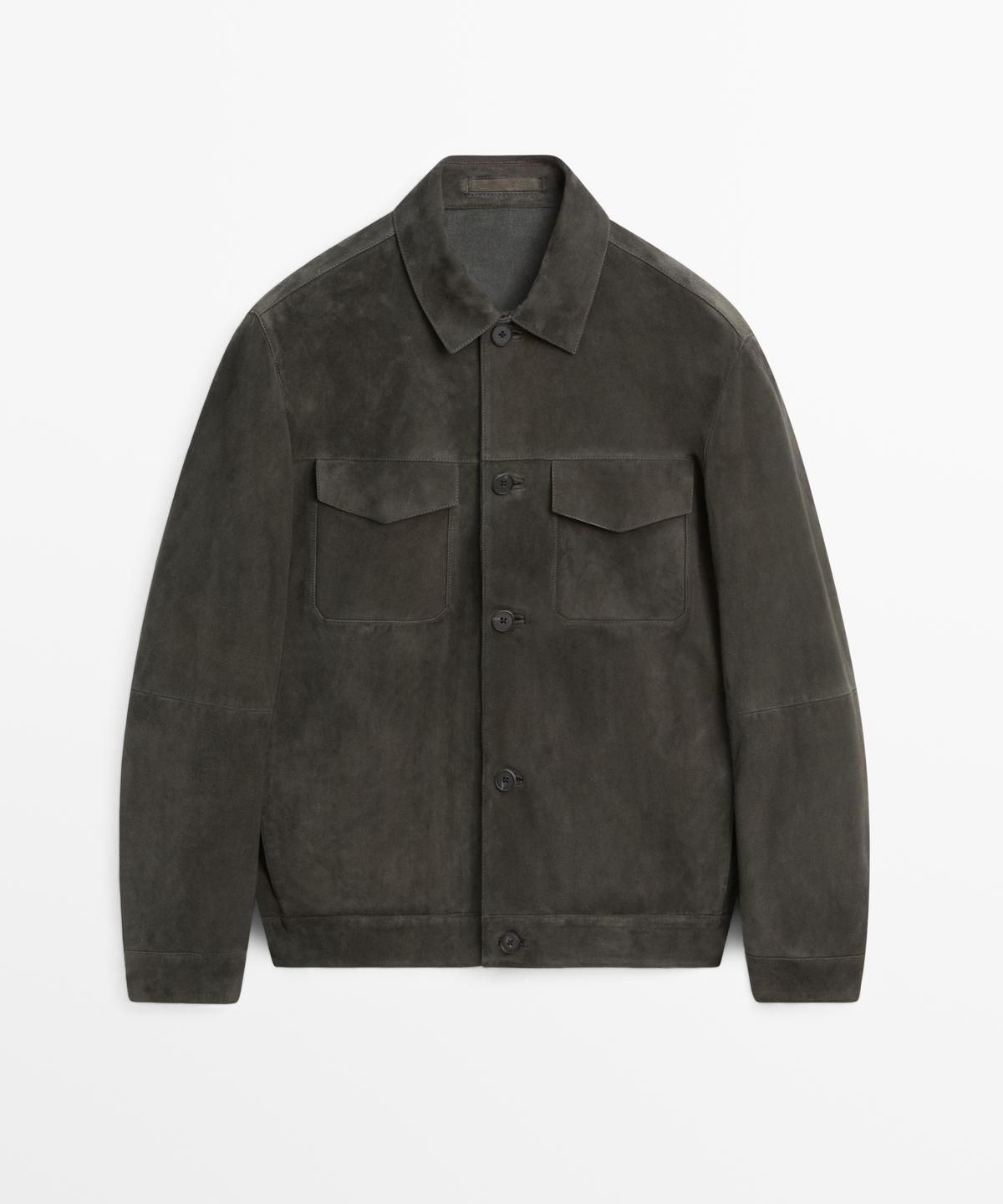 마시모두띠(MASSIMO DUTTI) 포켓 디테일 스웨이드 레더 자켓