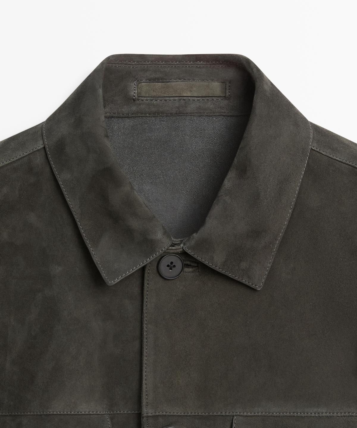 마시모두띠(MASSIMO DUTTI) 포켓 디테일 스웨이드 레더 자켓