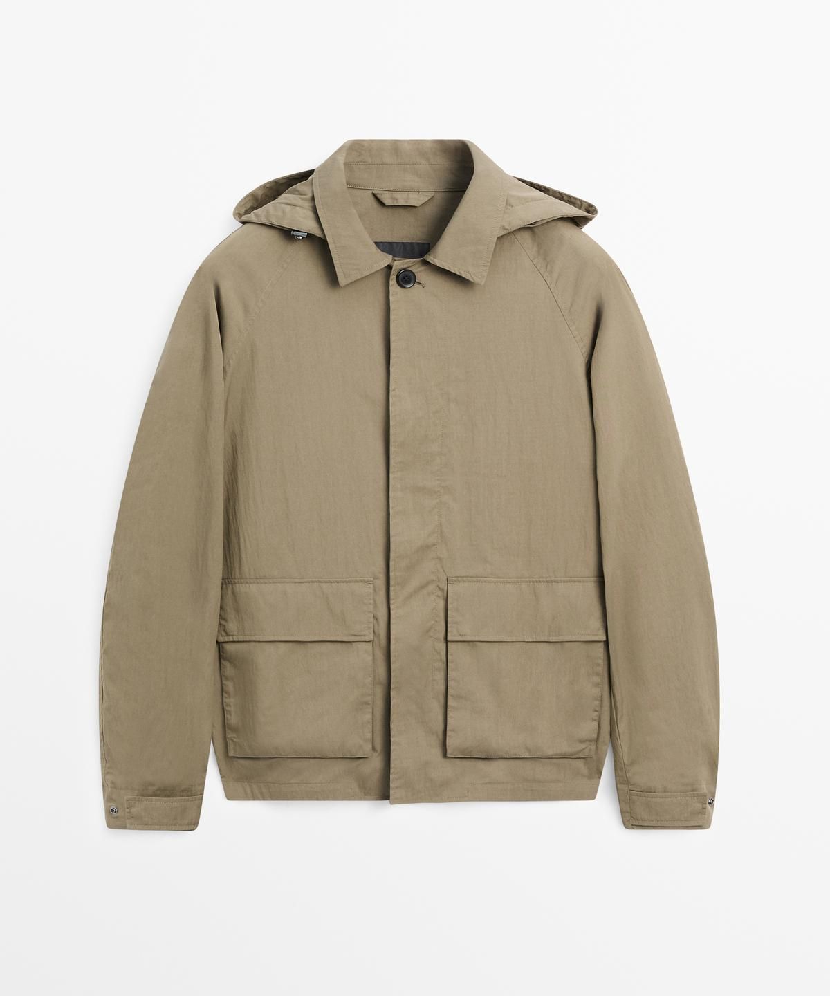 마시모두띠(MASSIMO DUTTI) 코튼 블렌드 포켓 파카