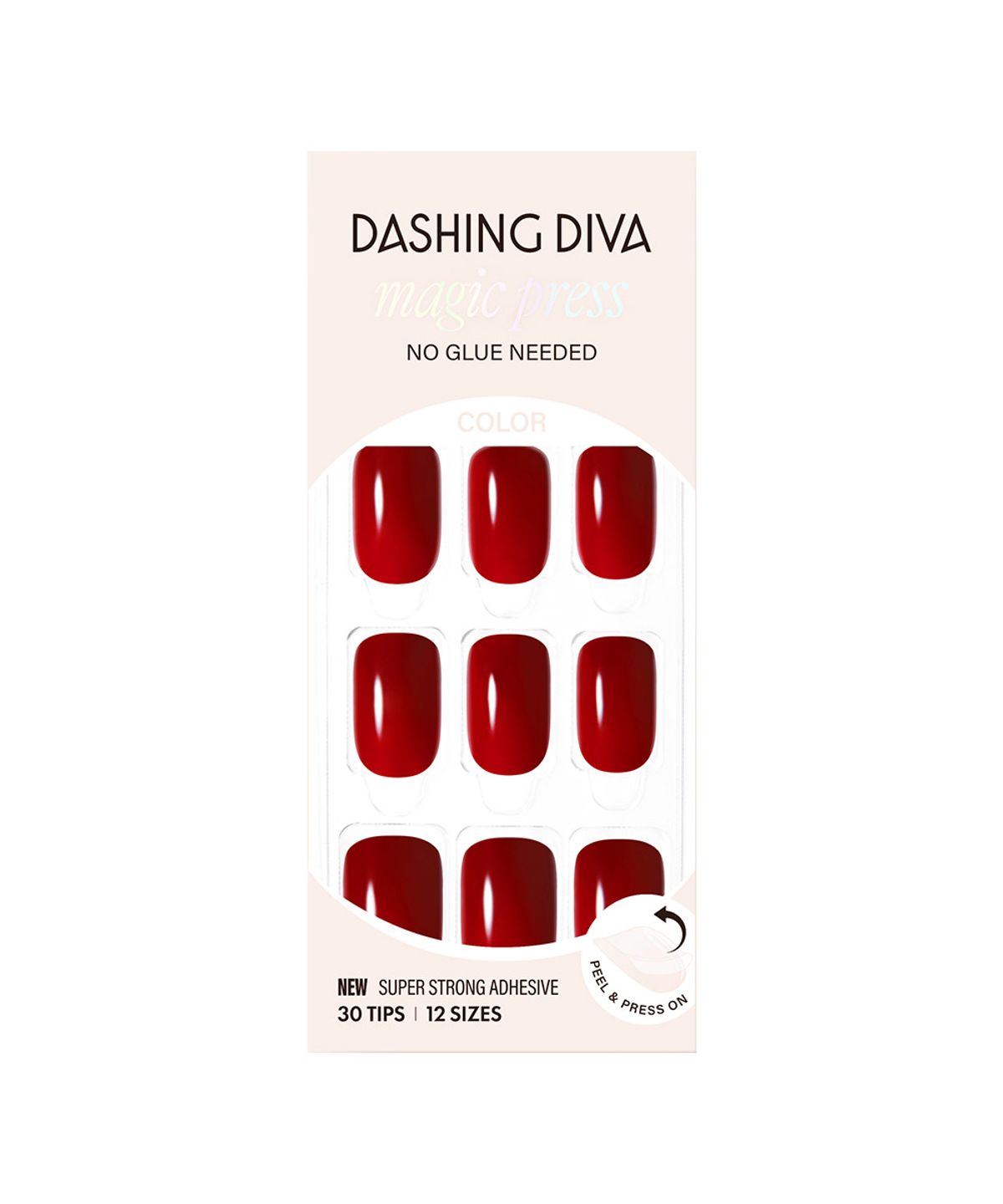 데싱디바(DASINGDIVA) 데싱디바 매직프레스 버건디 (레귤러 라운드) 네일팁