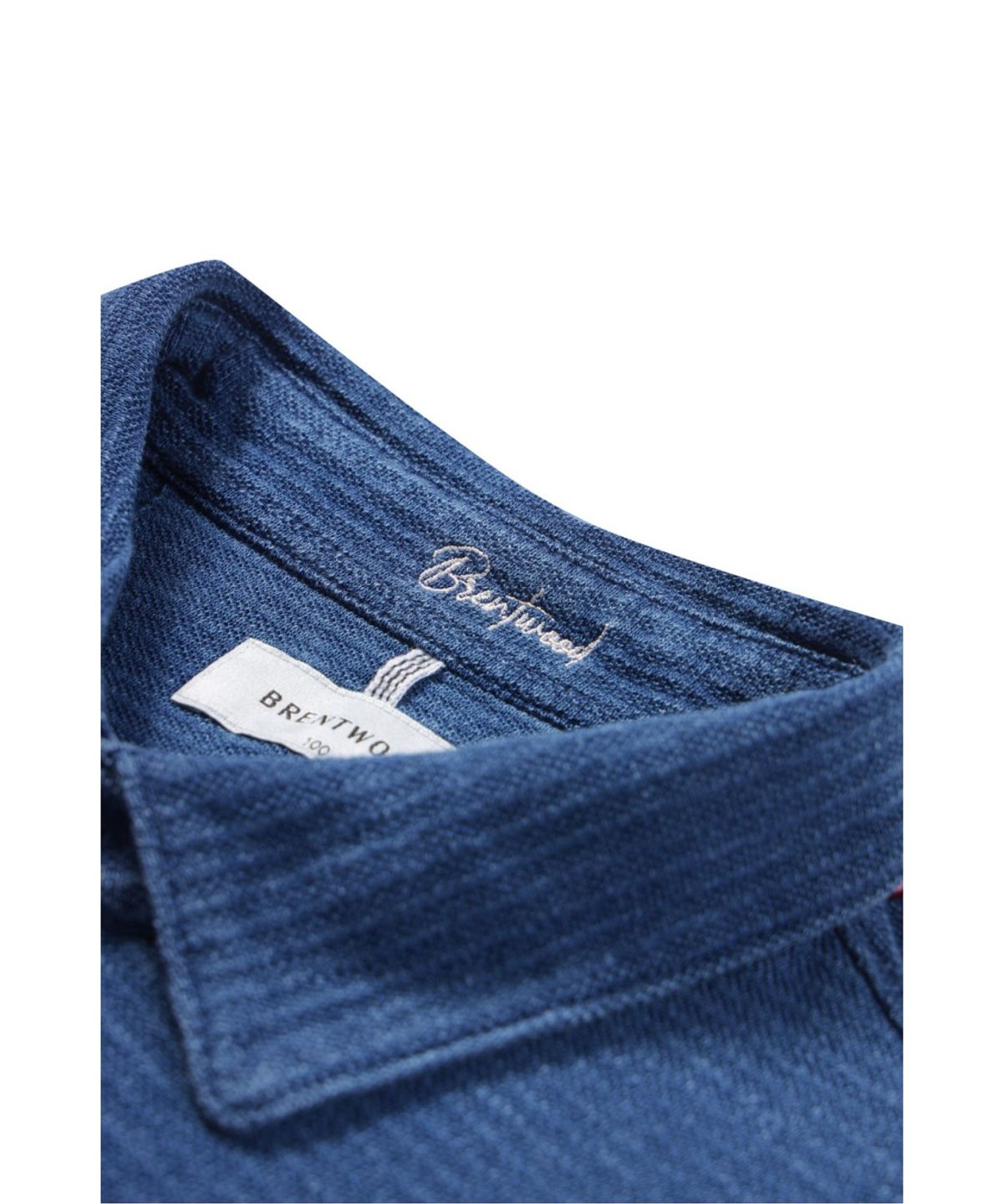 브렌우드(BRENTWOOD) 인디고 스트라이프 폴로넥 티셔츠 BRTAM26621BUX