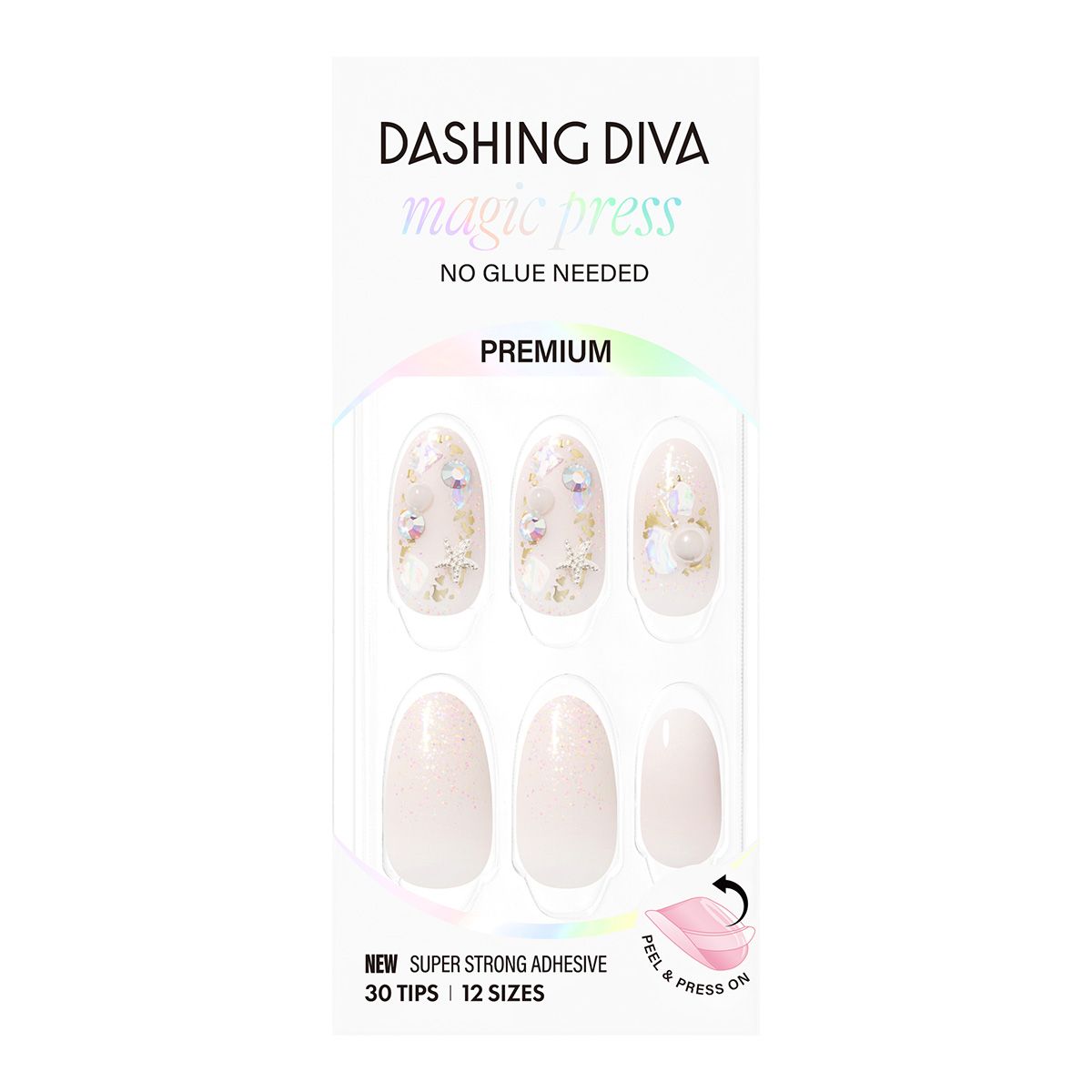 데싱디바(DASINGDIVA) 매직프레스 화이트 비치 (아몬드) 네일팁