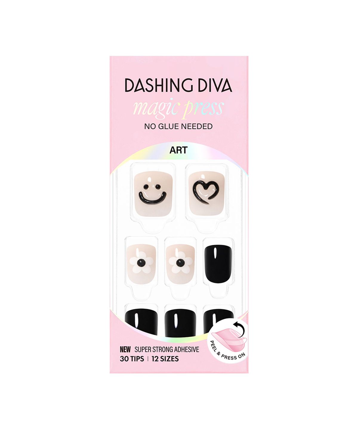 데싱디바(DASINGDIVA) 매직프레스 해피 드로잉 (숏 스퀘어) 네일팁