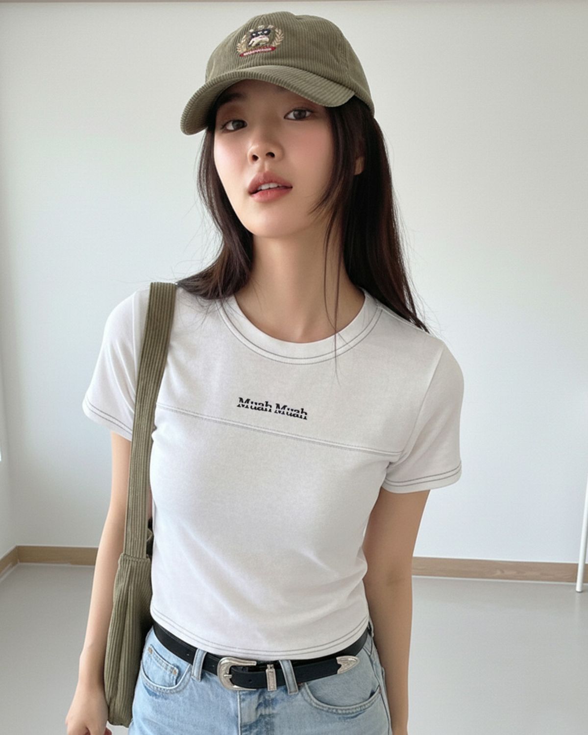 무아무아(MUAHMUAH) 크롭 포인트 핀턱 반팔티 [3color]