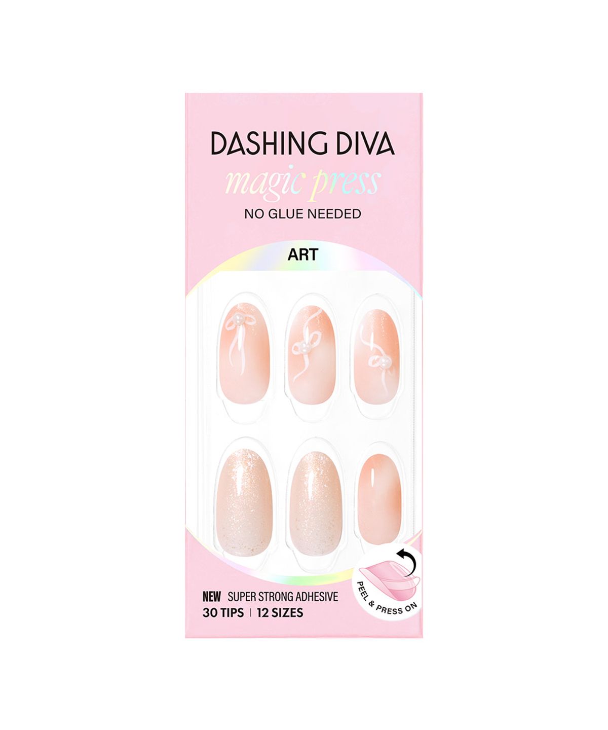 데싱디바(DASINGDIVA) 매직프레스 플로잉 리본 (아몬드) 네일팁