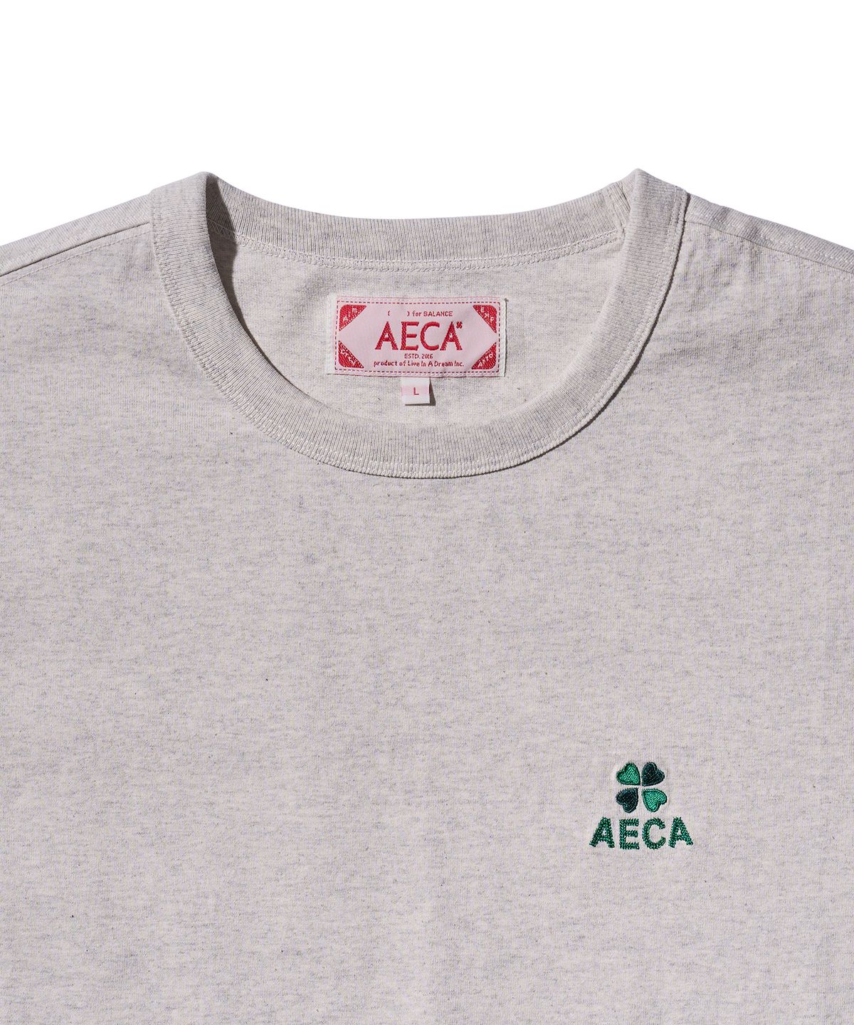 에이카화이트(AECA) (Woman) EVERYDAY AECA CLOVER HALF SLEEVE TEE-OATMEAL