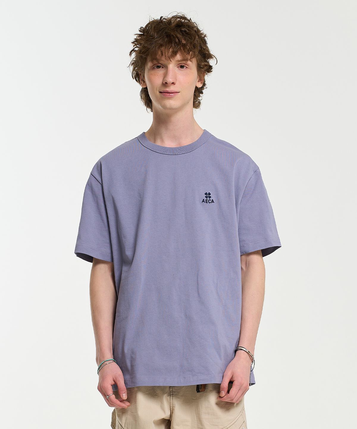에이카화이트(AECA) EVERYDAY AECA CLOVER HALF SLEEVE TEE-PURPLE