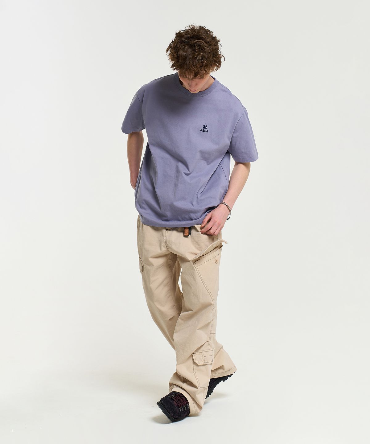 에이카화이트(AECA) EVERYDAY AECA CLOVER HALF SLEEVE TEE-PURPLE