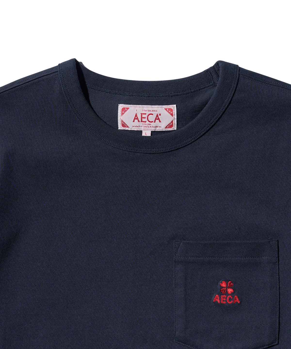 에이카화이트(AECA) (Woman) EVERYDAY AECA CLOVER POCKET TEE-NAVY