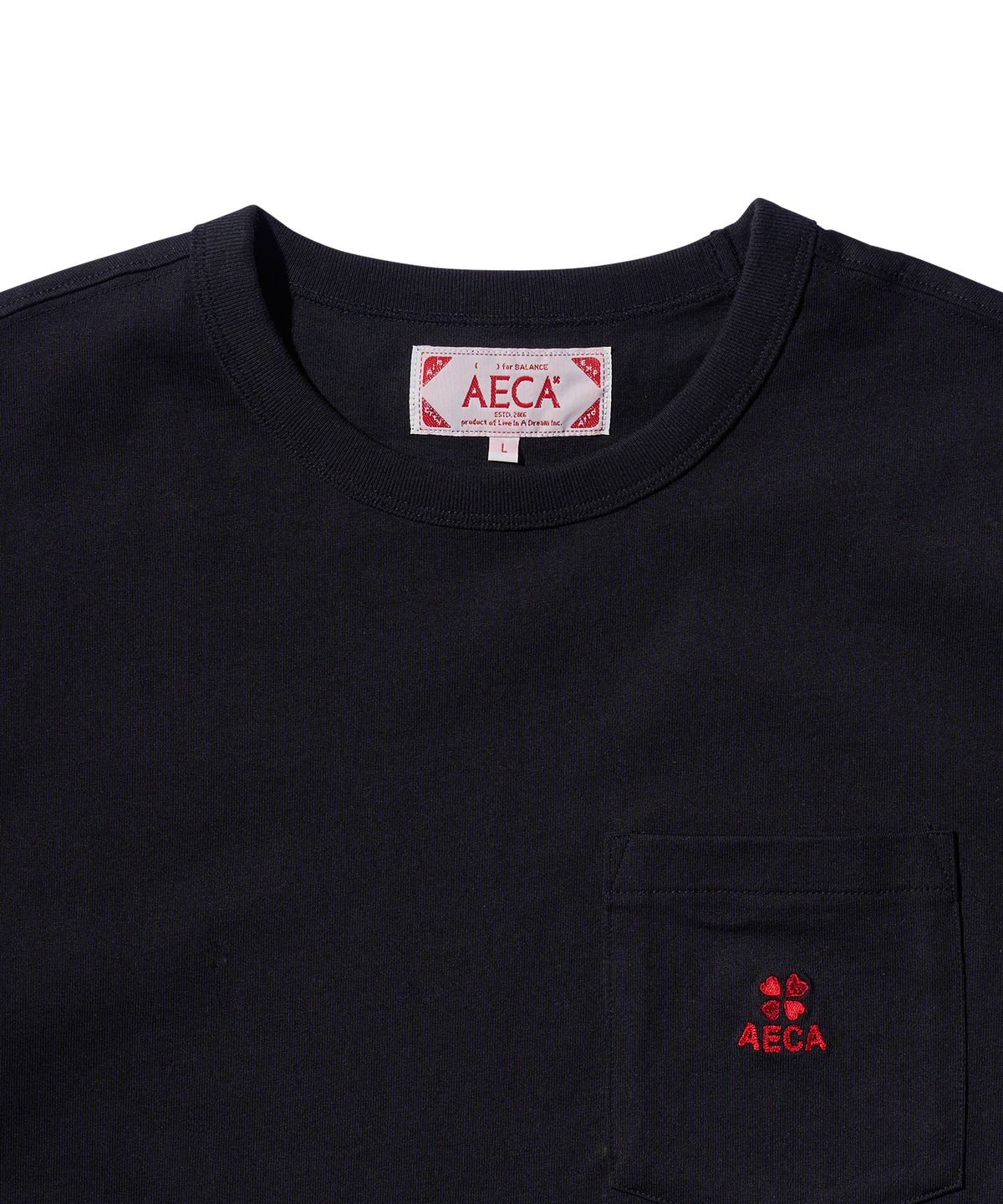 에이카화이트(AECA) (Woman) EVERYDAY AECA CLOVER POCKET TEE-BLACK