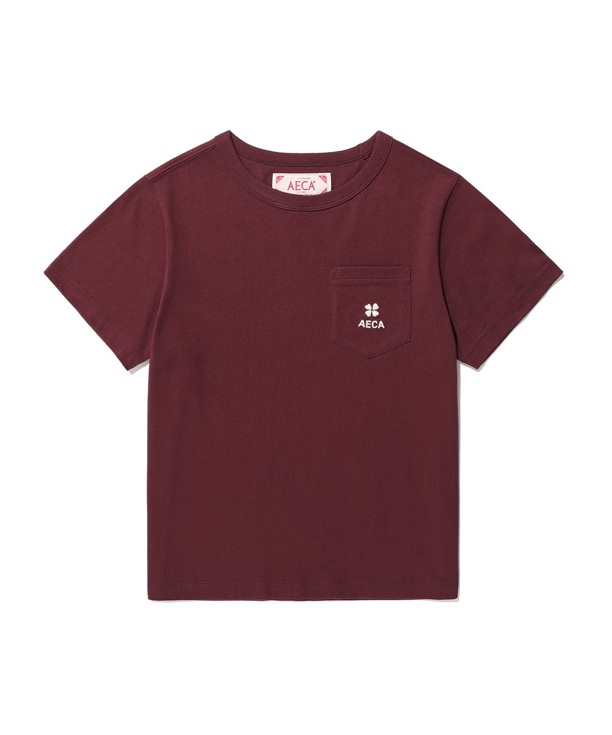 에이카화이트(AECA) (Woman) EVERYDAY AECA CLOVER POCKET TEE-BURGUNDY