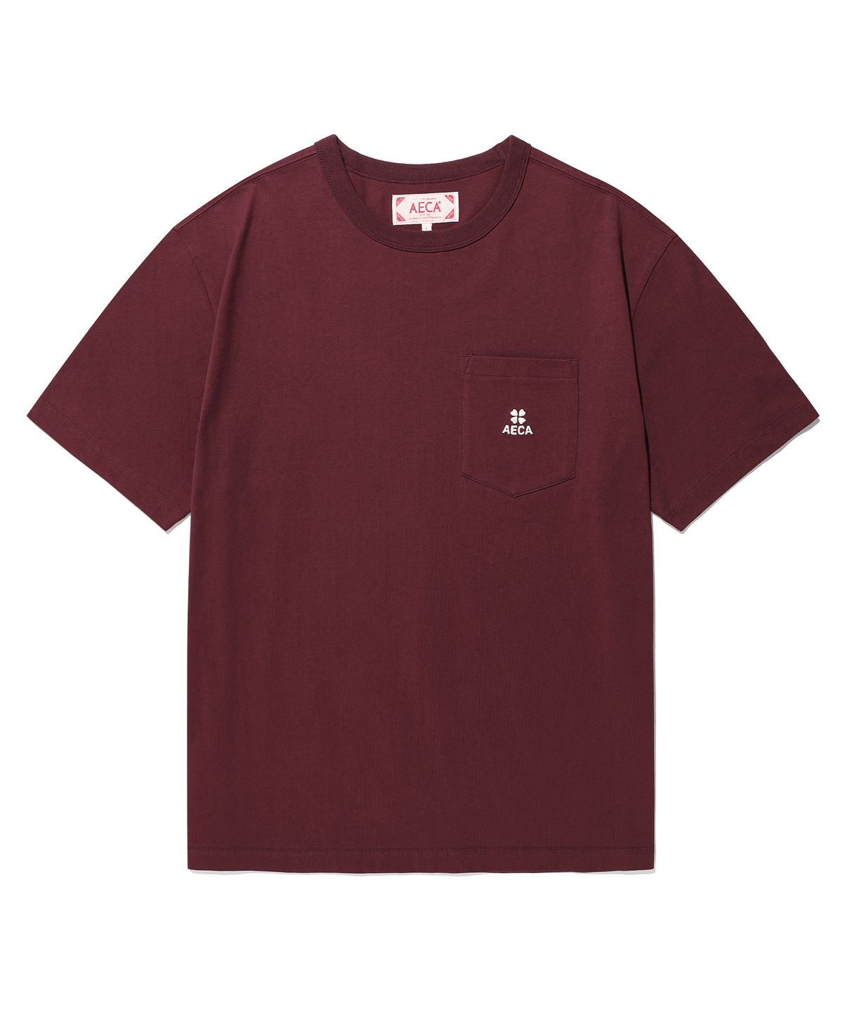 에이카화이트(AECA) EVERYDAY AECA CLOVER POCKET TEE-BURGUNDY