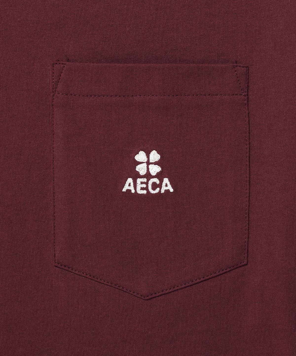 에이카화이트(AECA) EVERYDAY AECA CLOVER POCKET TEE-BURGUNDY