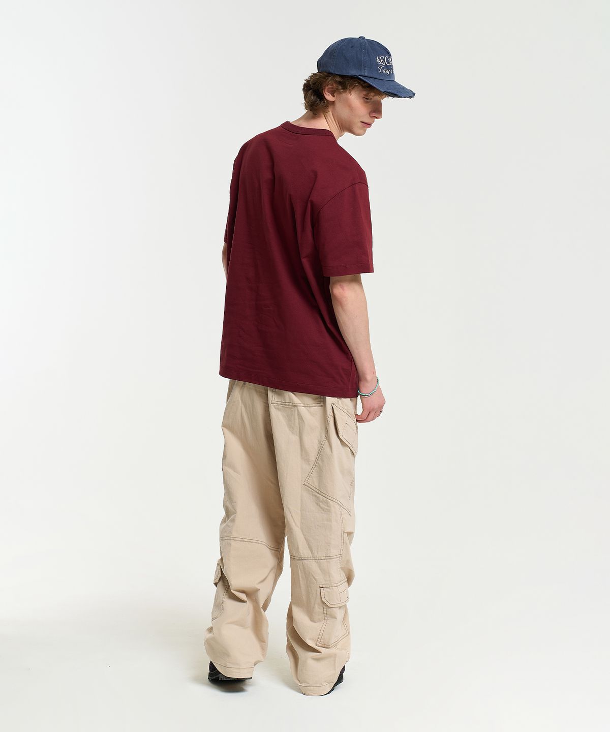 에이카화이트(AECA) EVERYDAY AECA CLOVER POCKET TEE-BURGUNDY