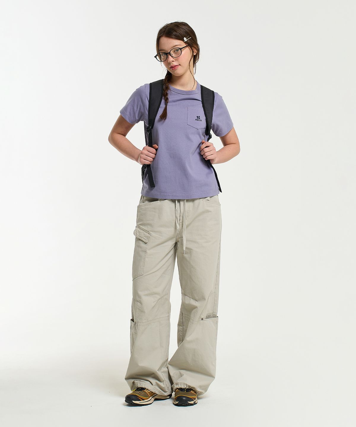 에이카화이트(AECA) (Woman) EVERYDAY AECA CLOVER POCKET TEE-PURPLE