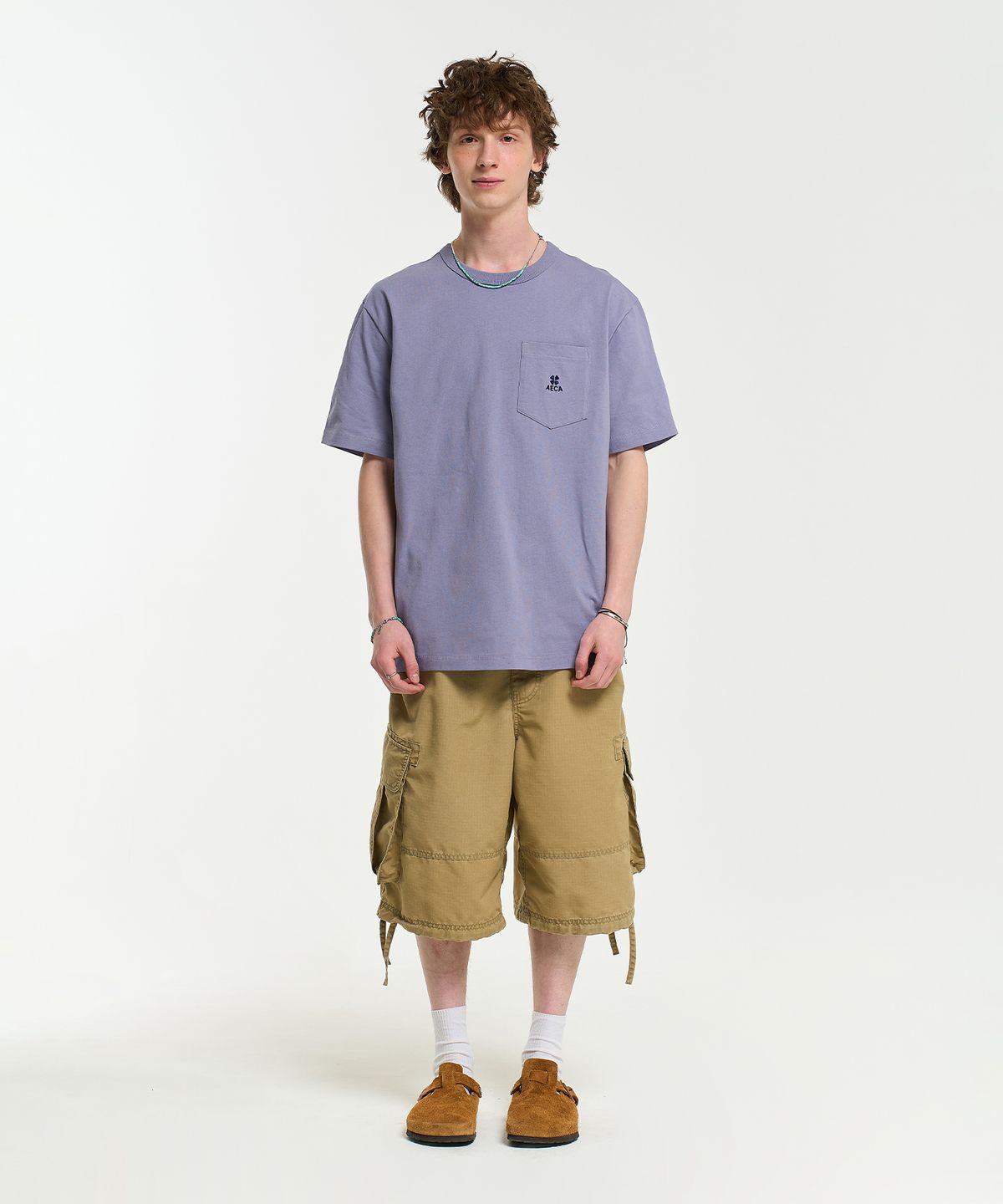 에이카화이트(AECA) EVERYDAY AECA CLOVER POCKET TEE-PURPLE