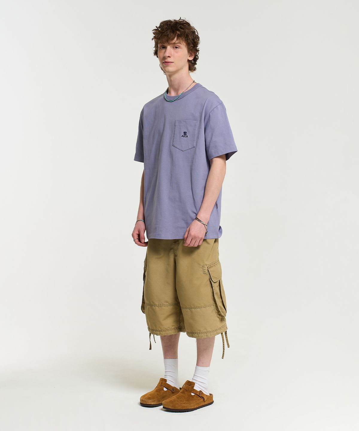에이카화이트(AECA) EVERYDAY AECA CLOVER POCKET TEE-PURPLE