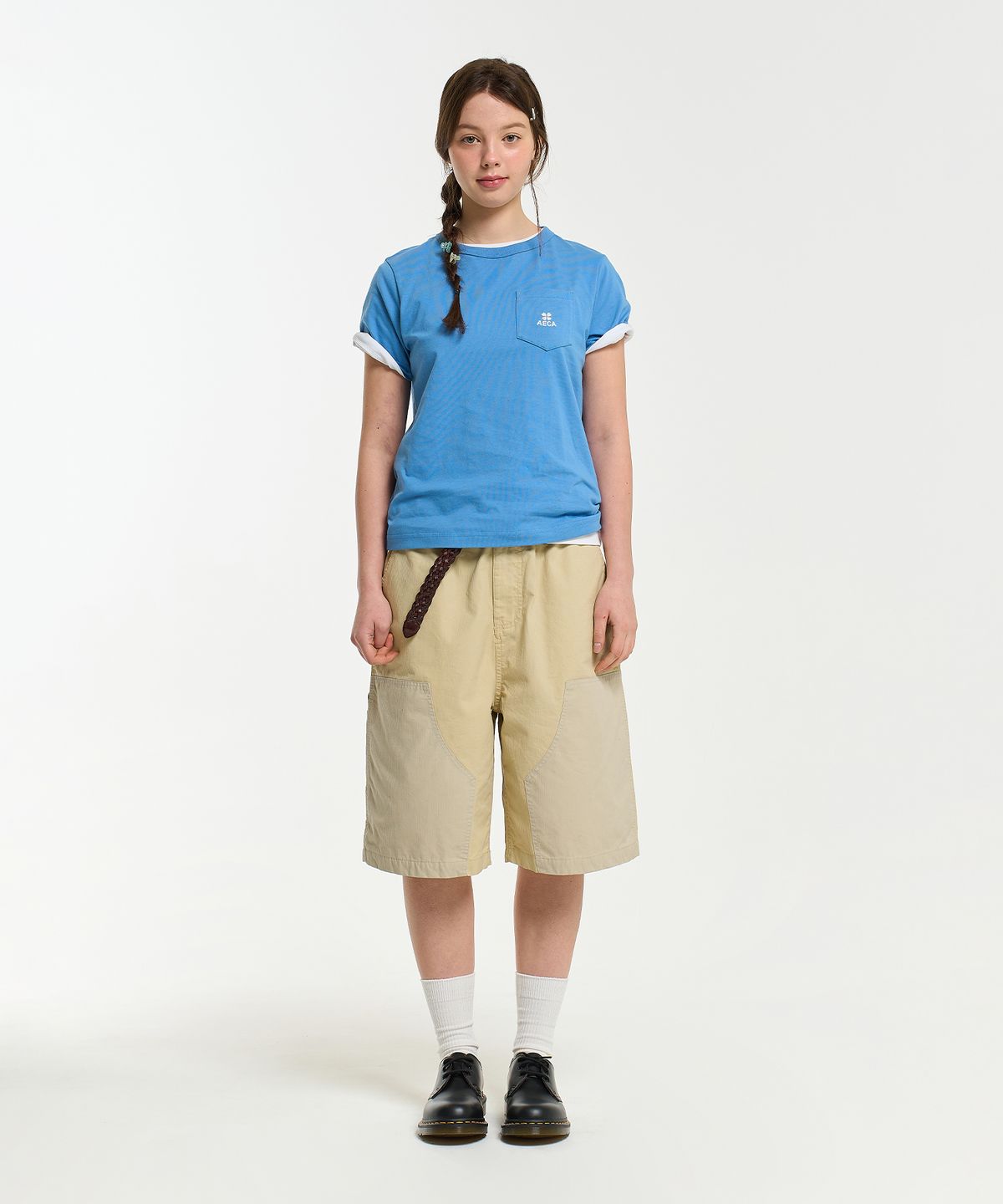 에이카화이트(AECA) (Woman) EVERYDAY AECA CLOVER POCKET TEE-BLUE