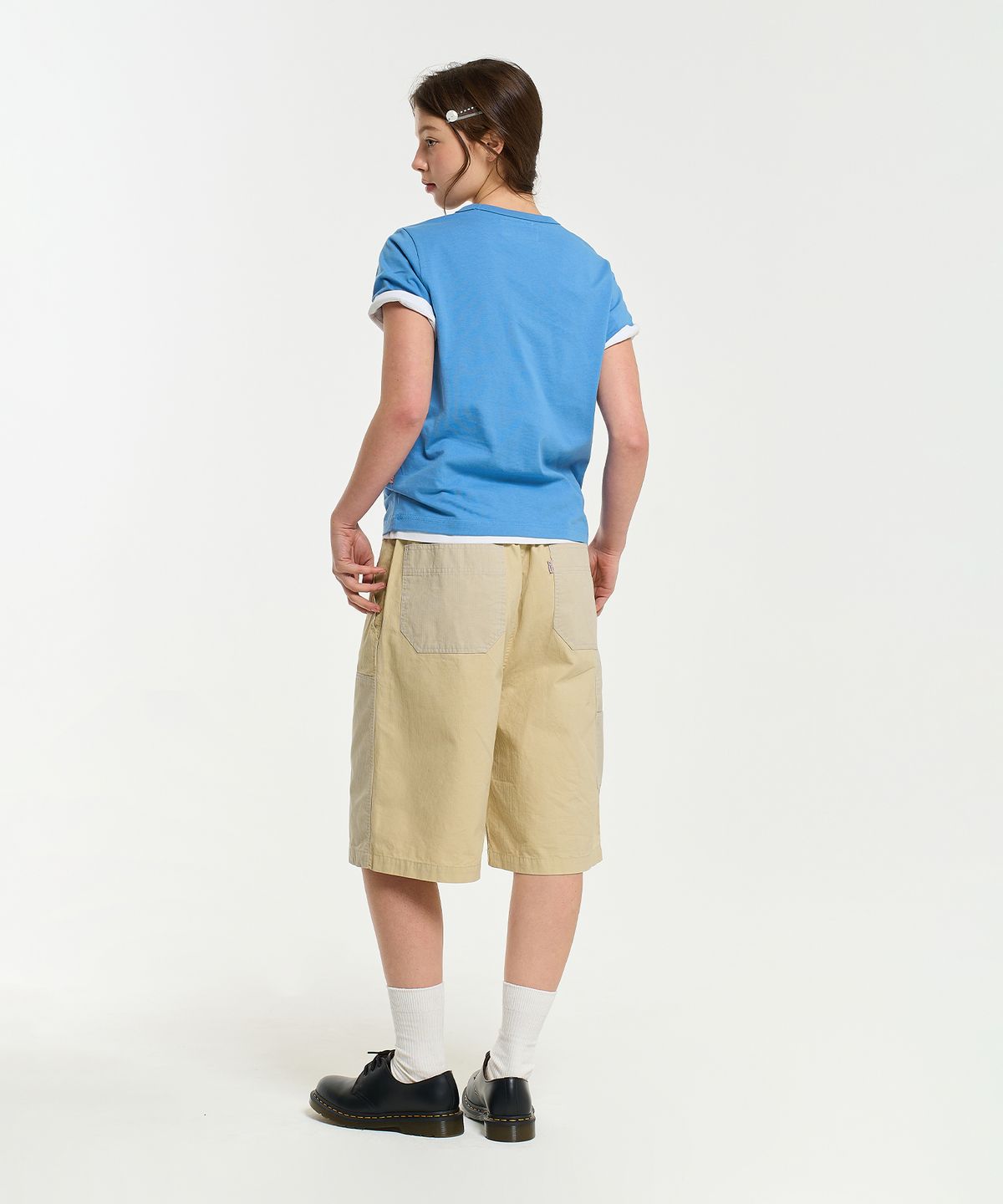 에이카화이트(AECA) (Woman) EVERYDAY AECA CLOVER POCKET TEE-BLUE