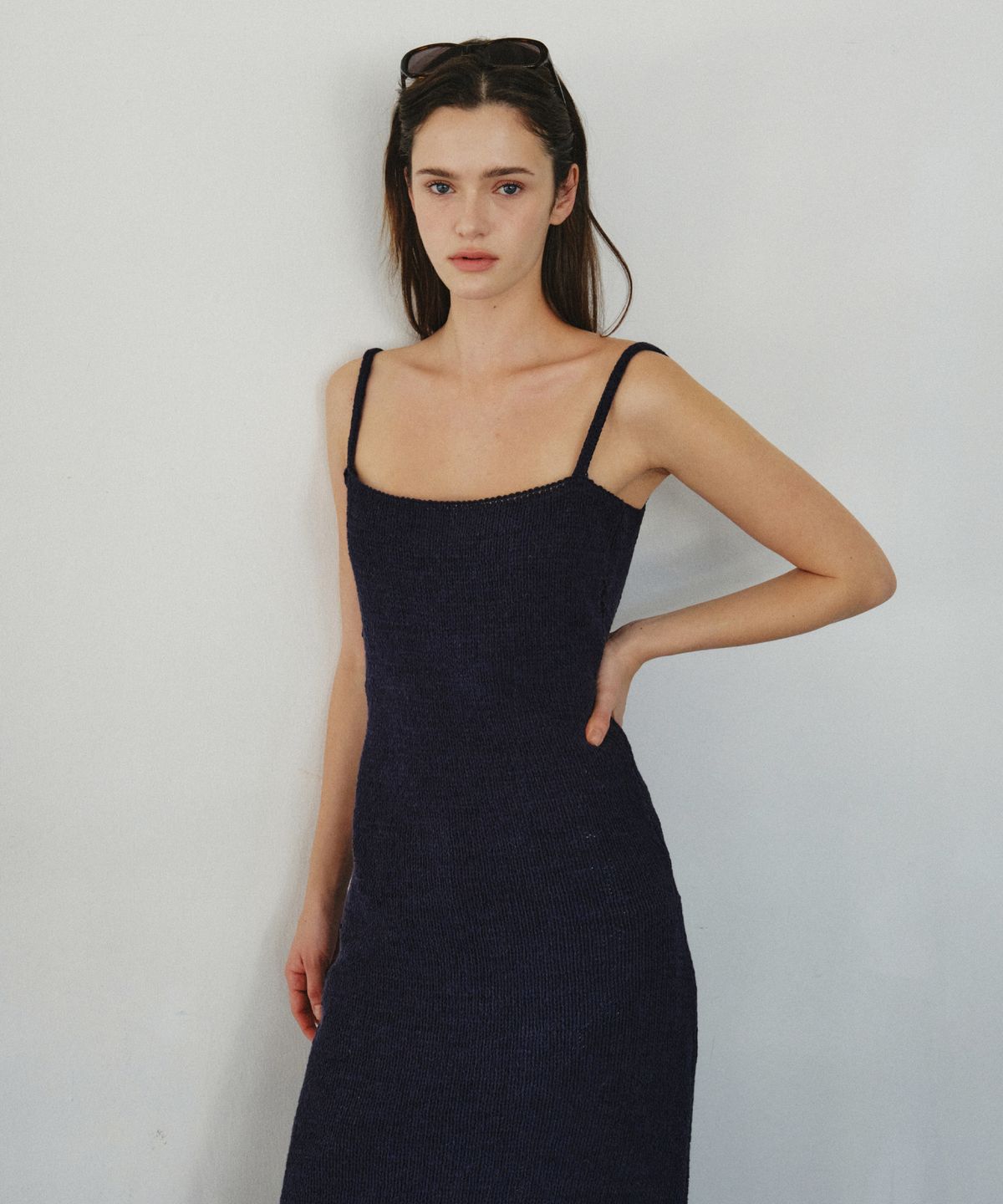 씨타(CITTA) Comfort Cotton Blended Long Knit Dress_CTOP715(Navy)