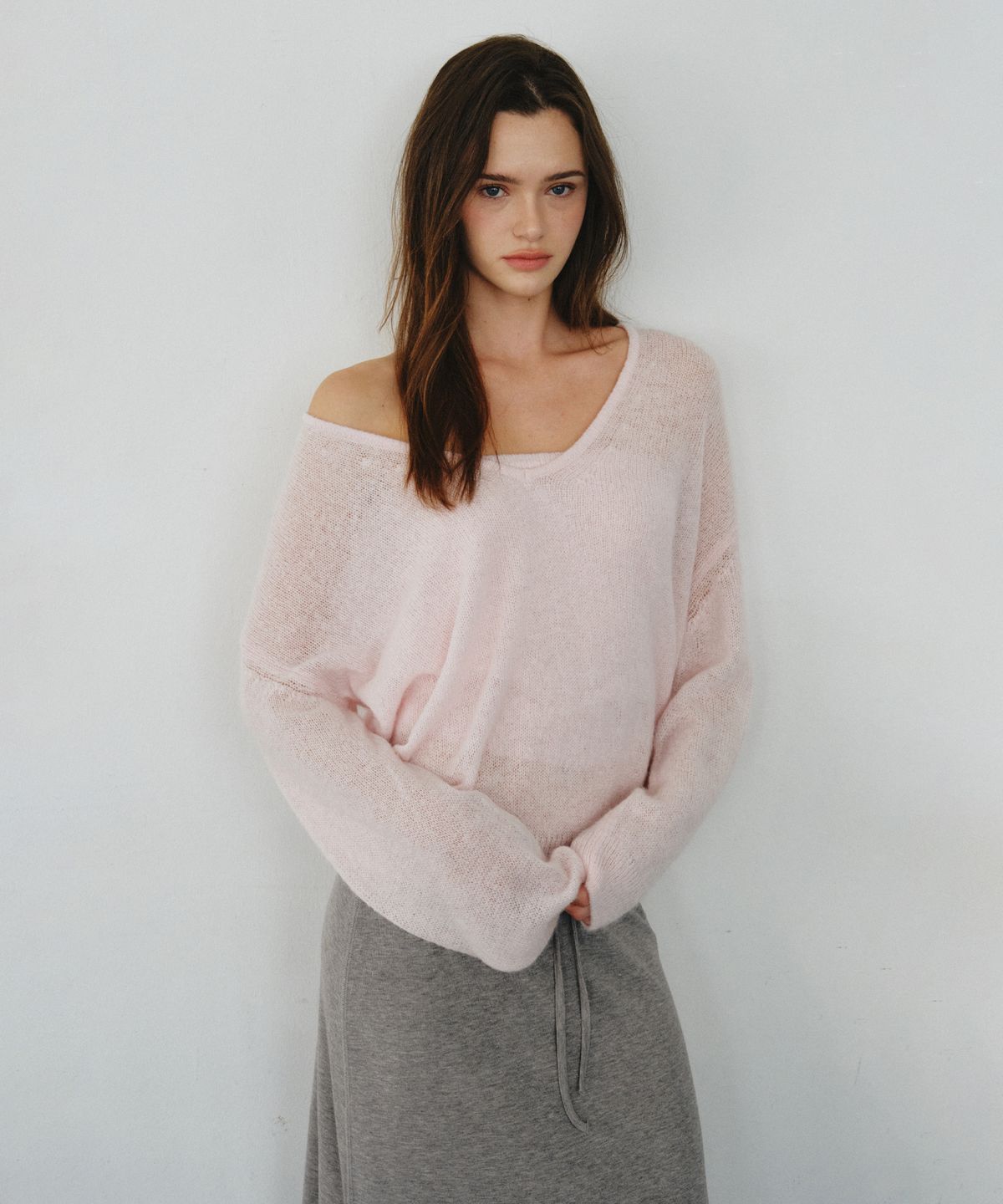 씨타(CITTA) Double Layered Vneck Tube Top Knit Set_CTK258(5color)